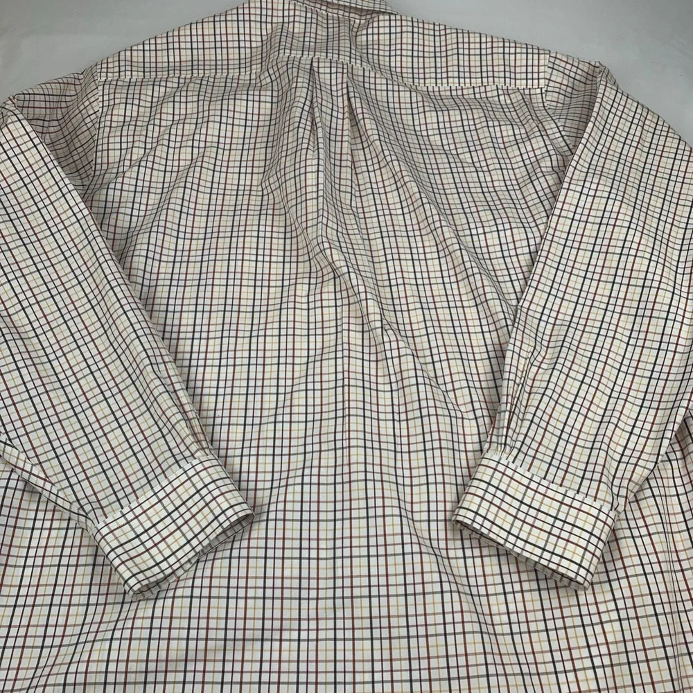 Brooks Brothers Men's Med Long Sleeve Checked Dress Shirt Cotton Non Iron‎
